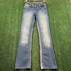 Wallflower Bootcut Jeans Womens 26x30 Blue Medium Wash Stretch Low Rise Modern